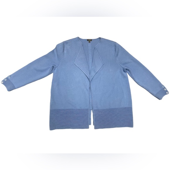 Talbots Sweaters - Talbots Blue Open Front‎ Drape Textured Cardigan Size 2X